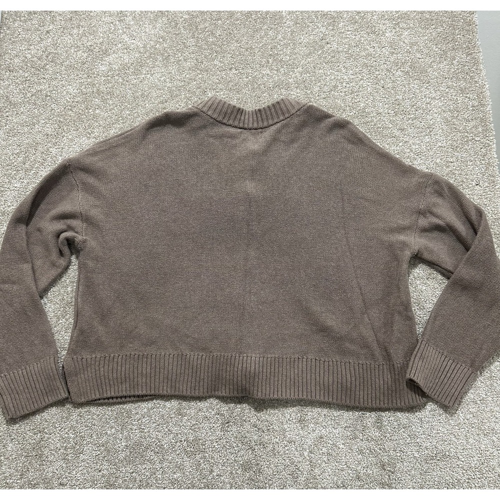 Quince 100% Women's L Organic Cotton Cropped Cardigan Camel Color - Picture 7 of 7